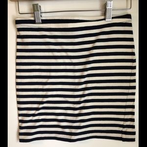 H&M Navy and White Striped Skirt